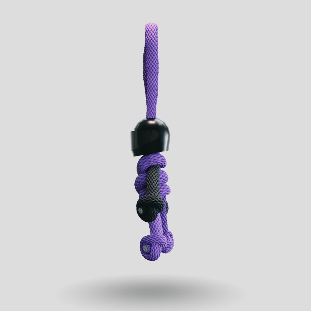 Black Purple Biker Buddy Paracord Keychain