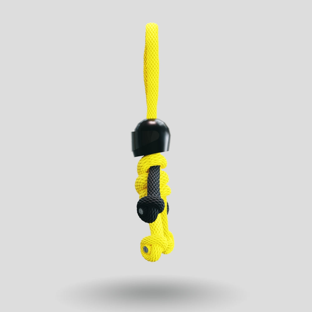 Black Yellow Biker Buddy Paracord Keychain