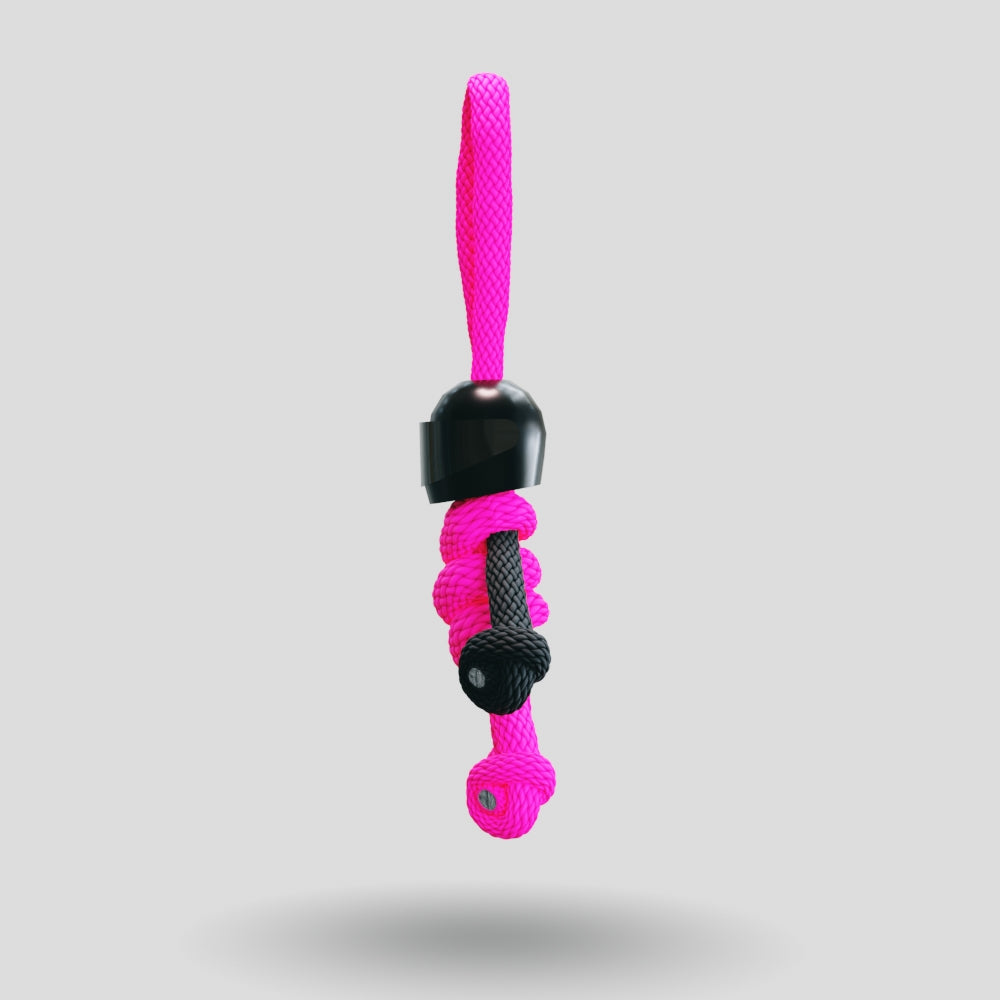 Black Hot Pink Biker Buddy Paracord Keychain