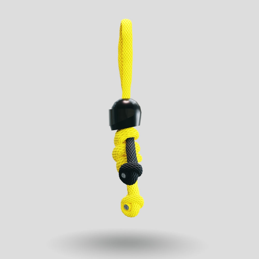 Black Yellow Biker Buddy Paracord Keychain