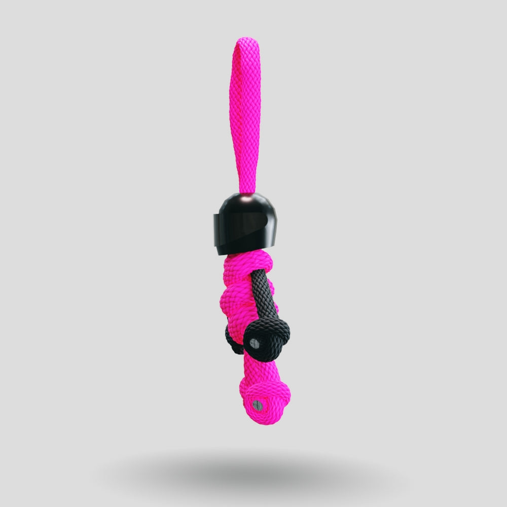 Black Hot Pink Biker Buddy Paracord Keychain