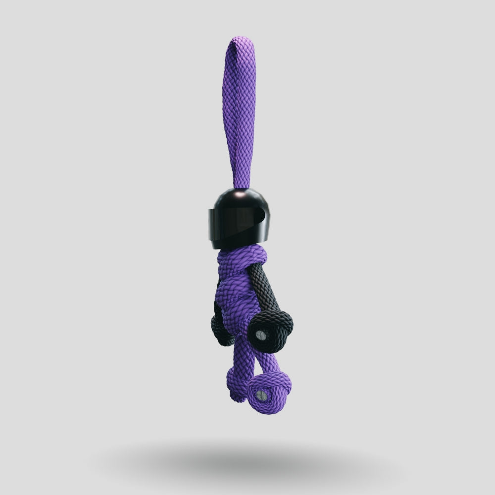 Black Purple Biker Buddy Paracord Keychain