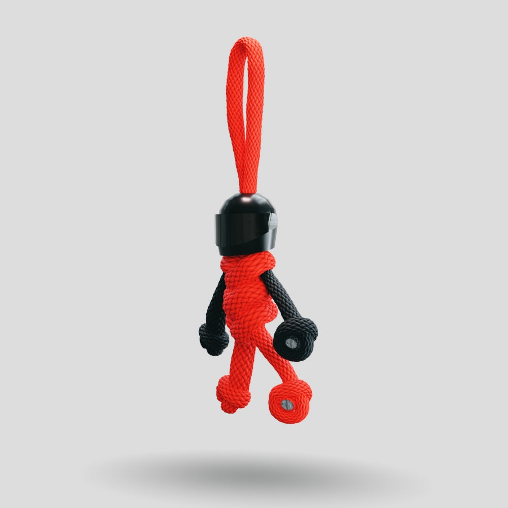 Black Red Biker Buddy Paracord Keychain