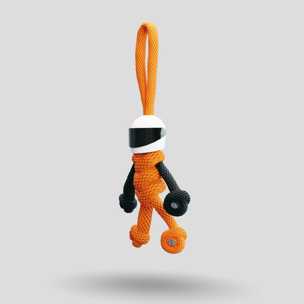 Orange Biker Buddy Paracord Keychain