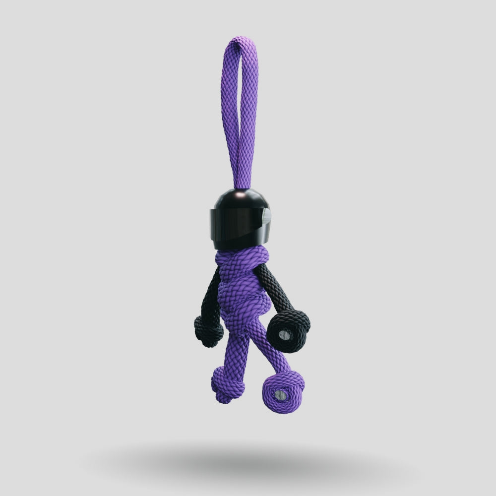 Black Purple Biker Buddy Paracord Keychain