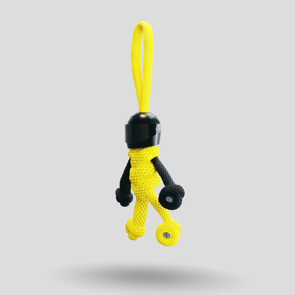 Black Yellow Biker Buddy Paracord Keychain