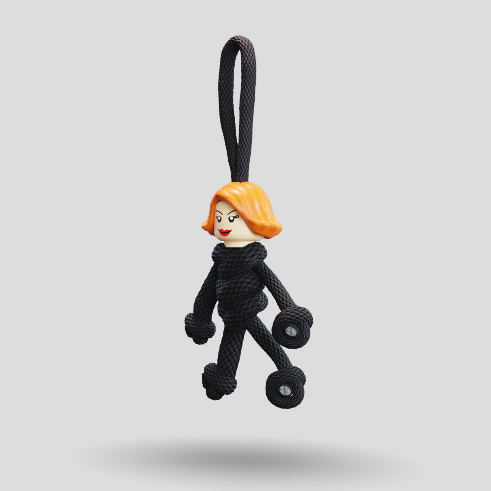 Black Widow Paracord Buddy Keychain