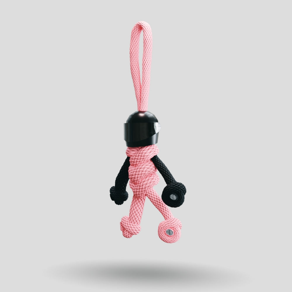 Black Pink Biker Buddy Paracord Keychain