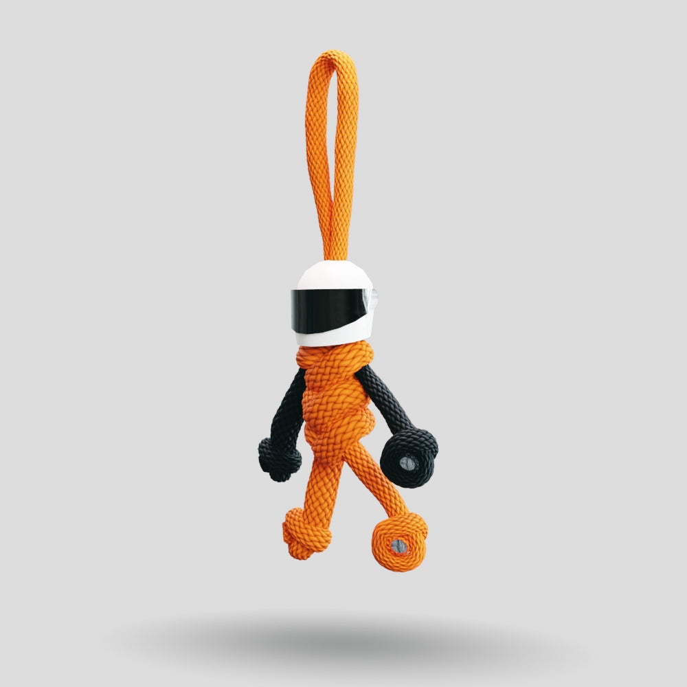 Orange Biker Buddy Paracord Keychain