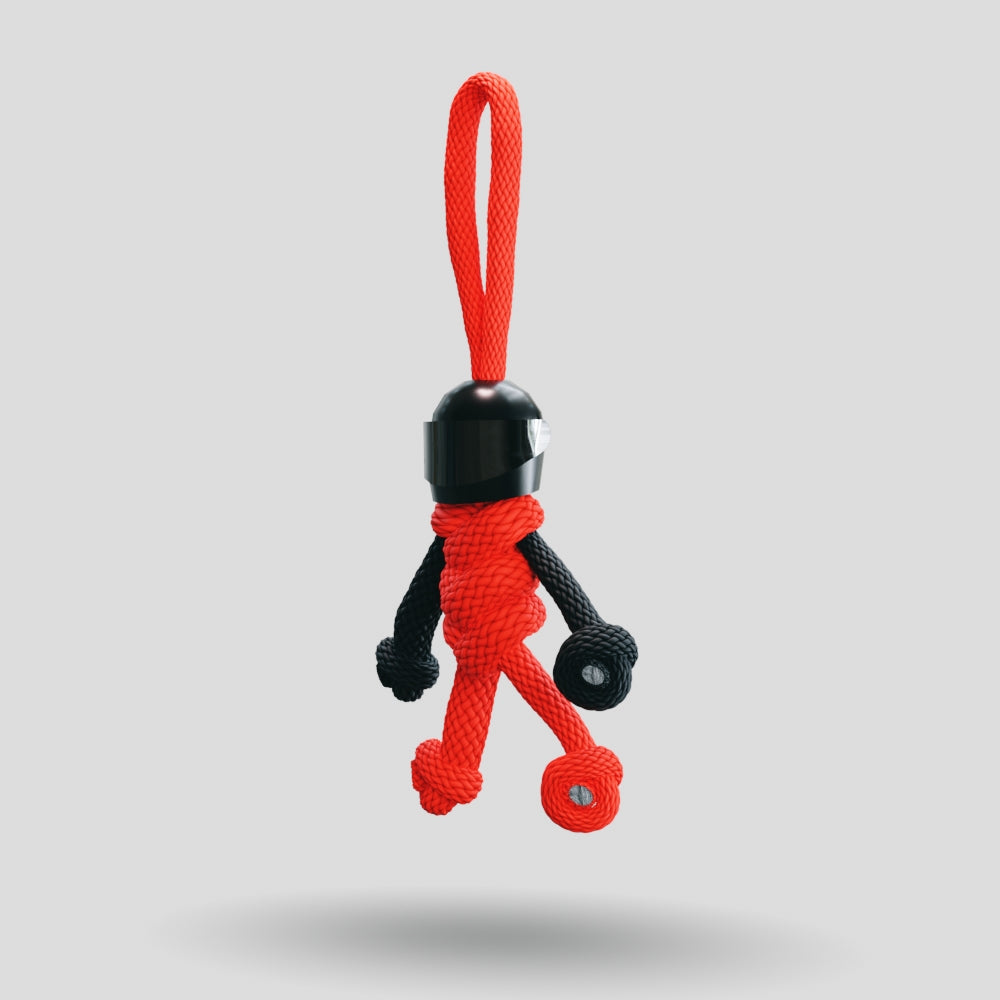 Black Red Biker Buddy Paracord Keychain