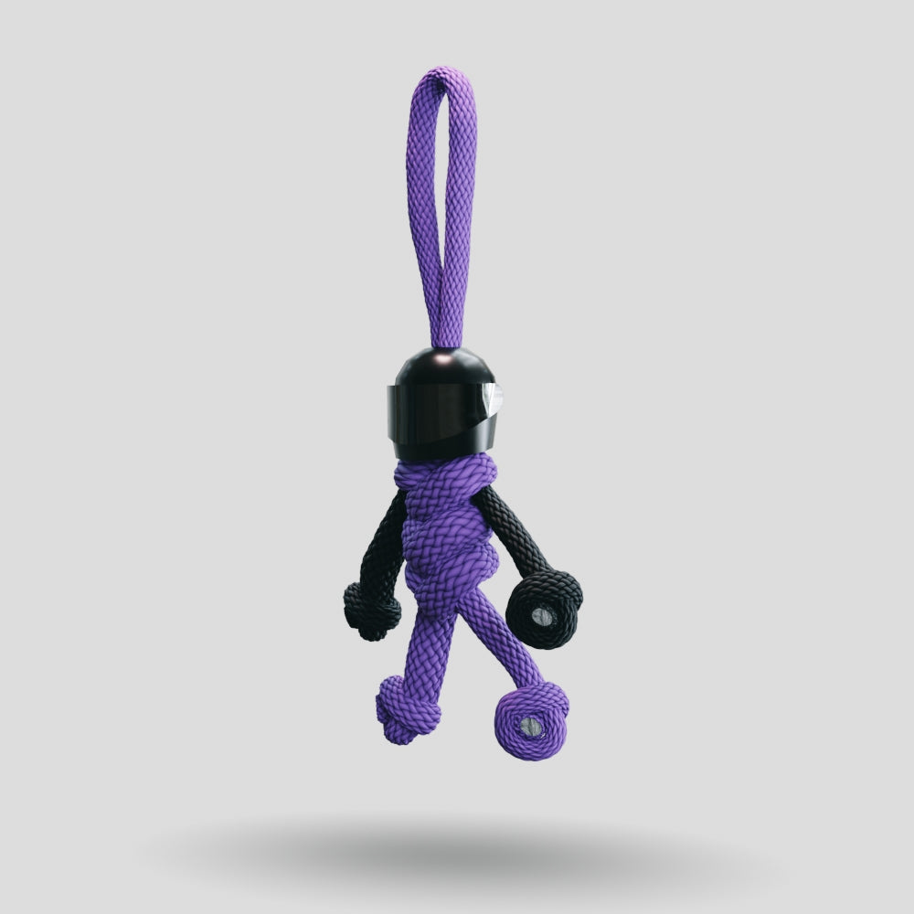 Black Purple Biker Buddy Paracord Keychain
