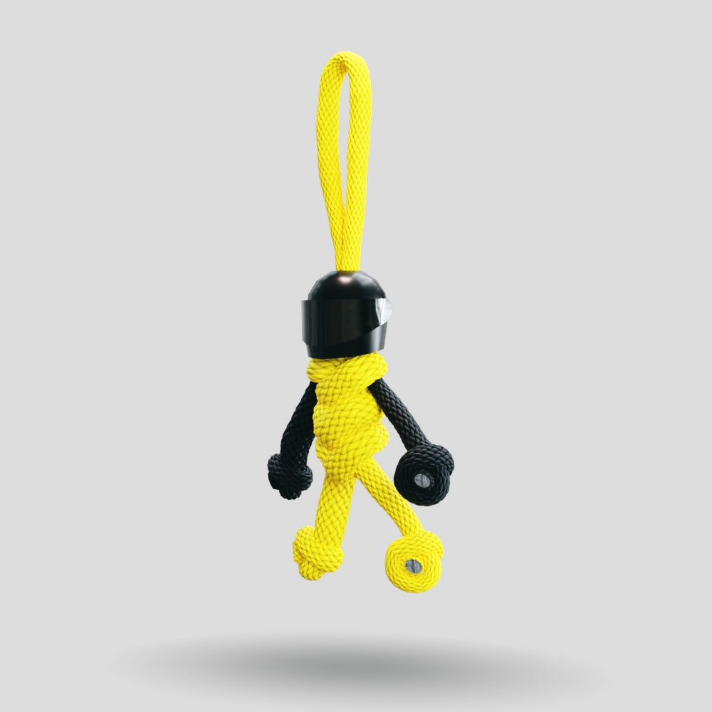 Black Yellow Biker Buddy Paracord Keychain