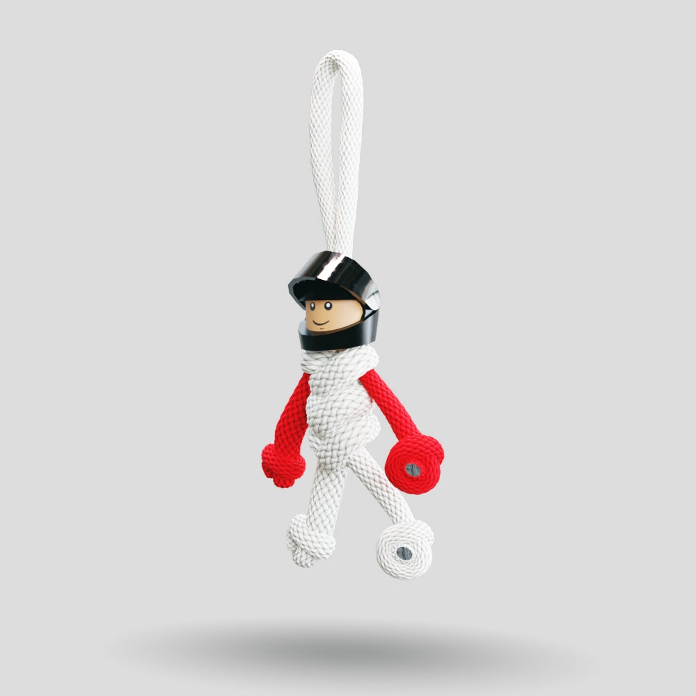 HAS White & Red Motorsport Paracord Buddy Keychain