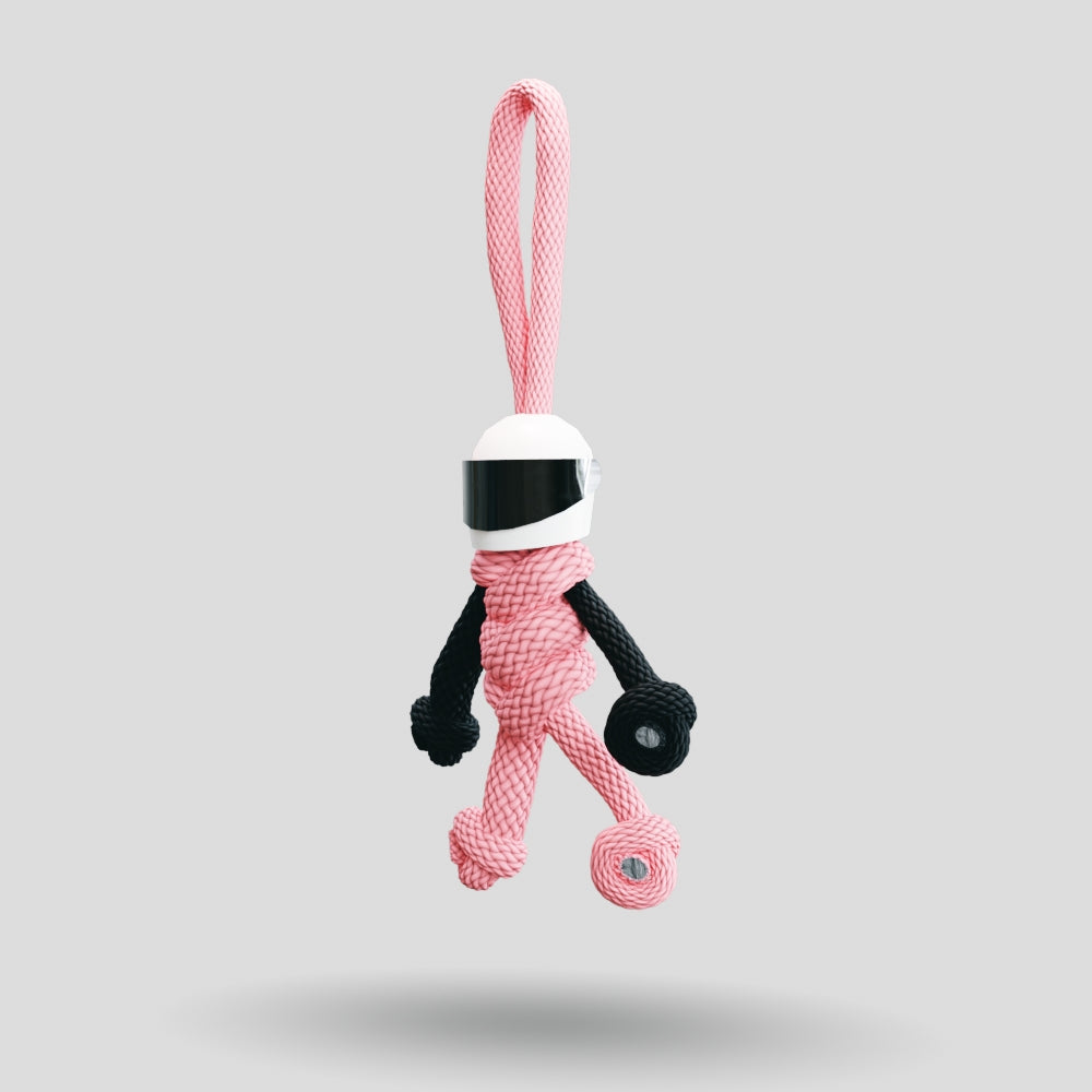 Pink Biker Buddy Paracord Keychain