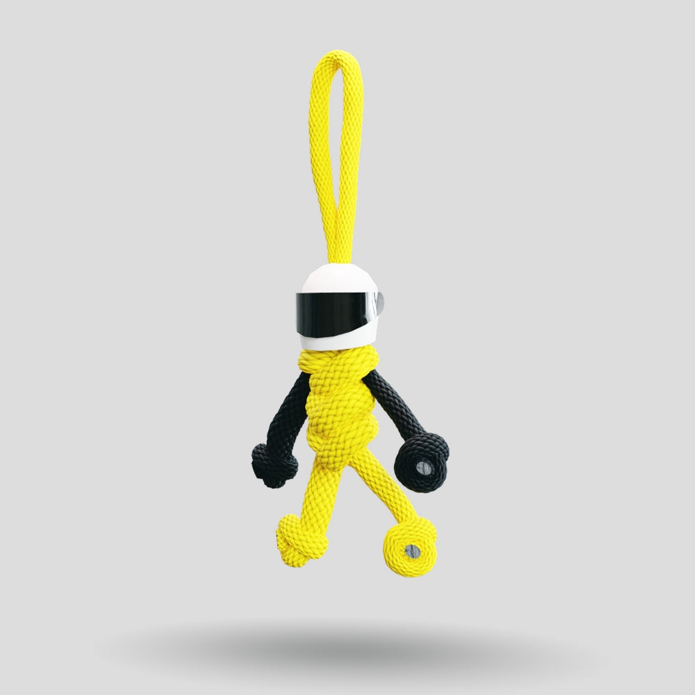 Yellow Biker Buddy Paracord Keychain