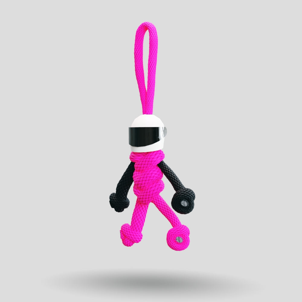 Hot Pink Biker Buddy Paracord Keychain