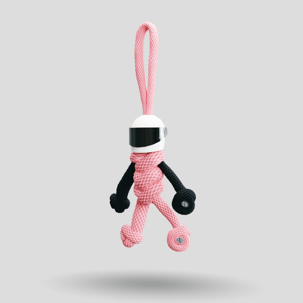 Pink Biker Buddy Paracord Keychain