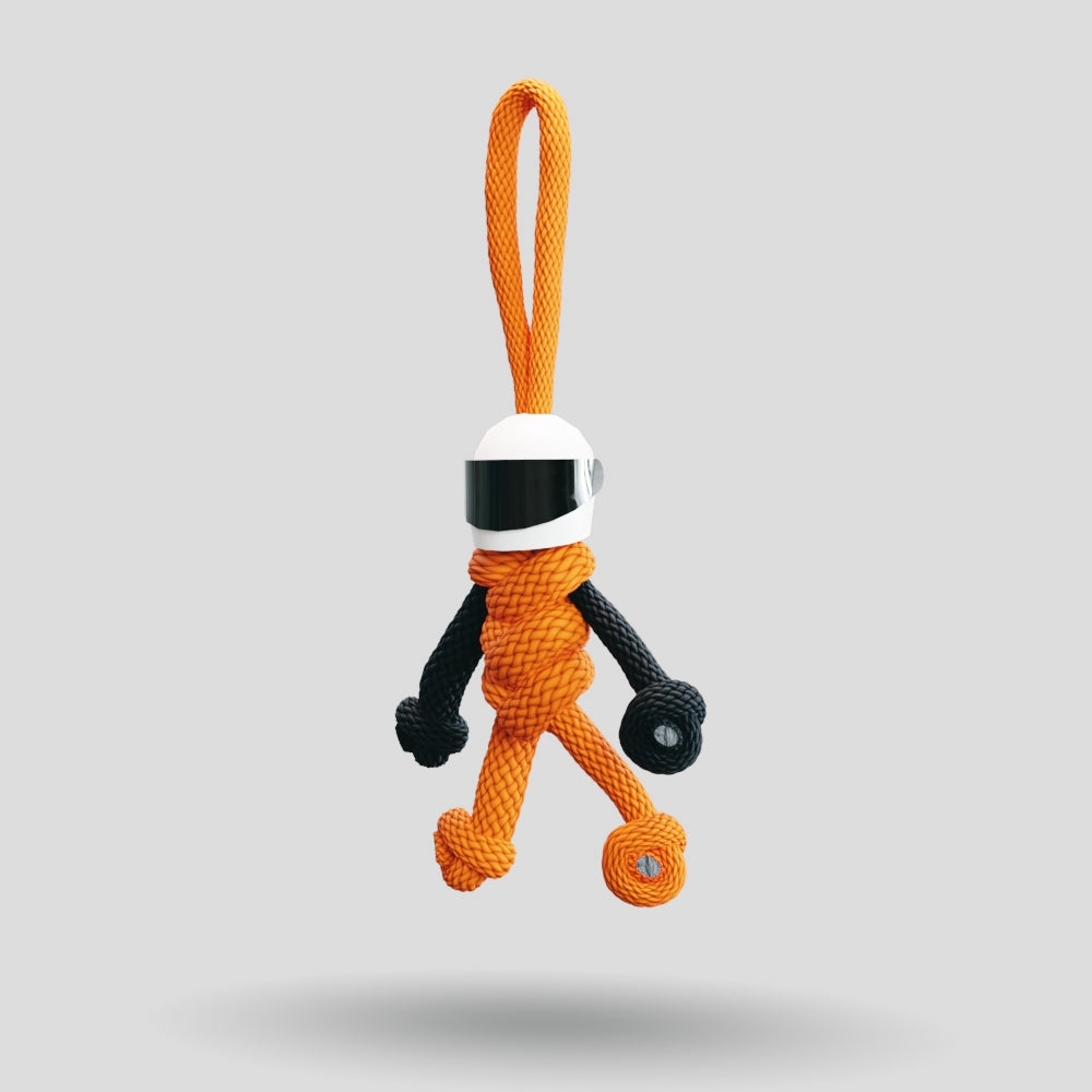 Orange Biker Buddy Paracord Keychain