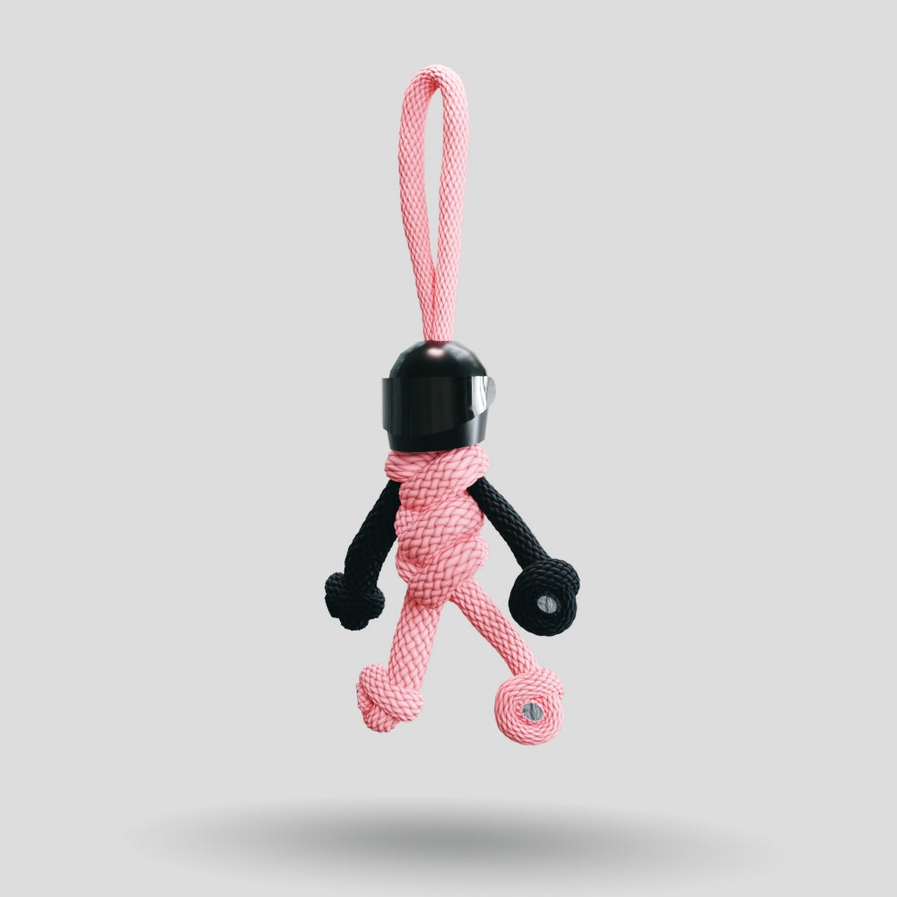 Black Pink Biker Buddy Paracord Keychain