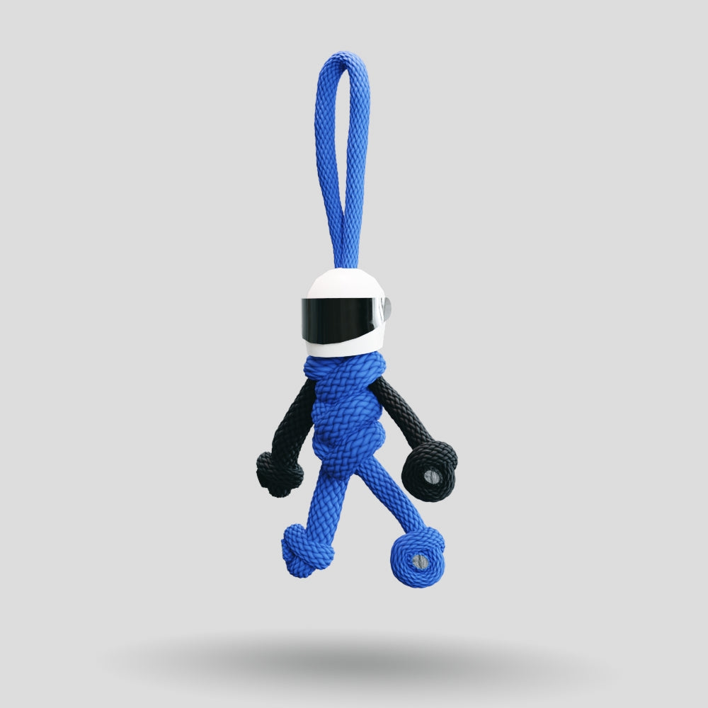 Blue Biker Buddy Paracord Keychain