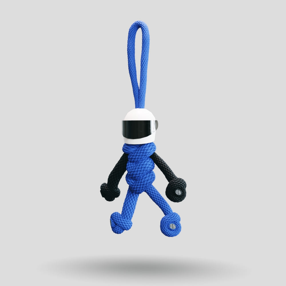 Blue Biker Buddy Paracord Keychain