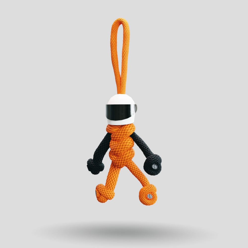 Orange Biker Buddy Paracord Keychain