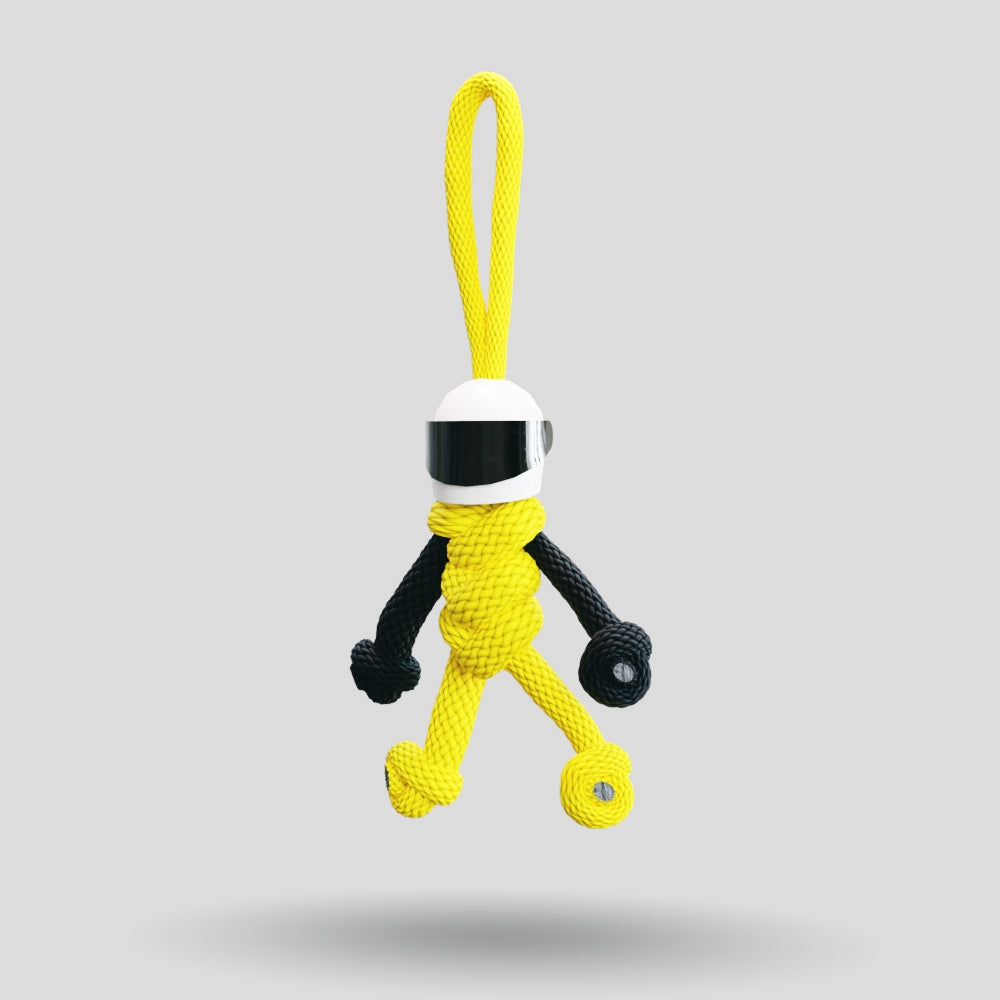 Yellow Biker Buddy Paracord Keychain