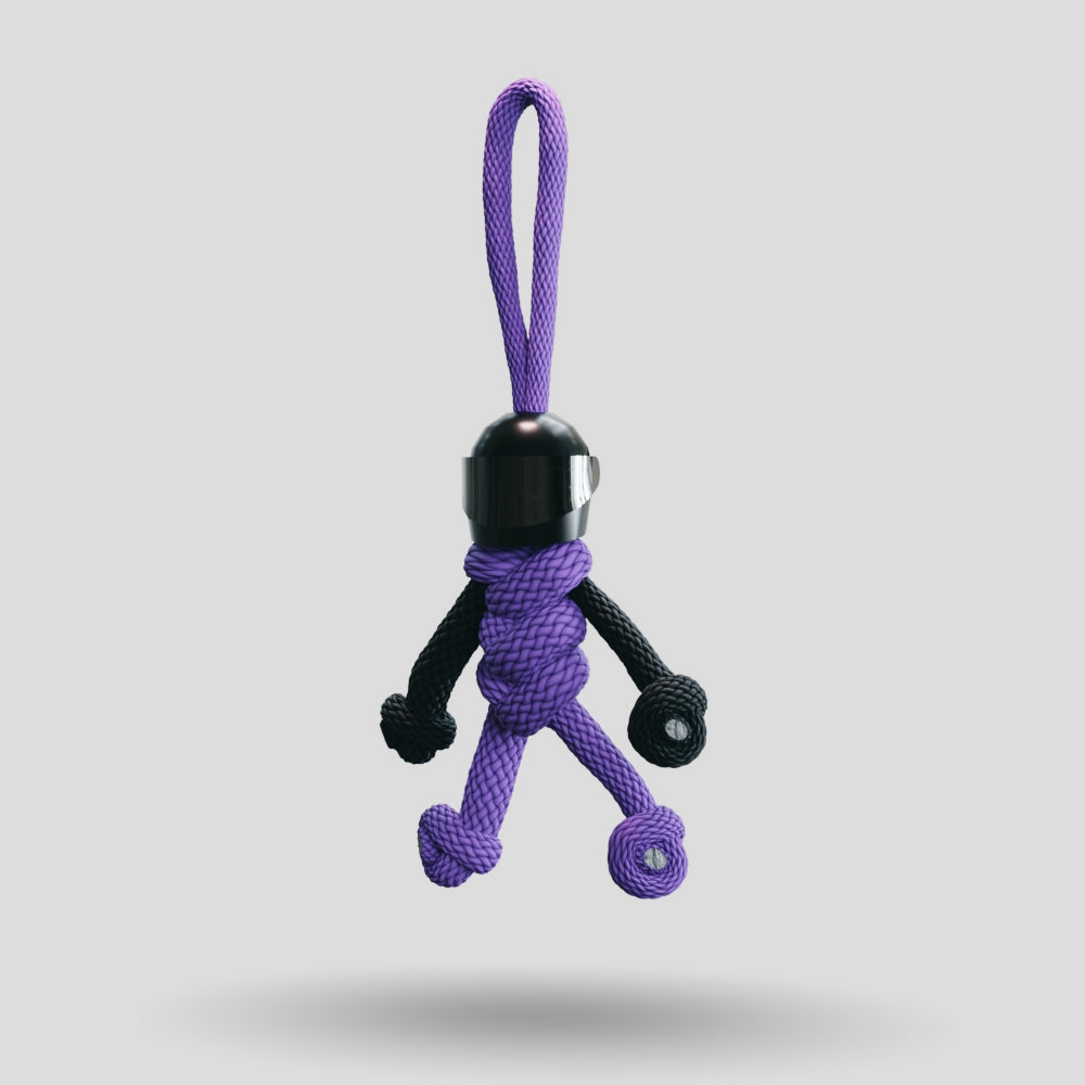 Black Purple Biker Buddy Paracord Keychain no