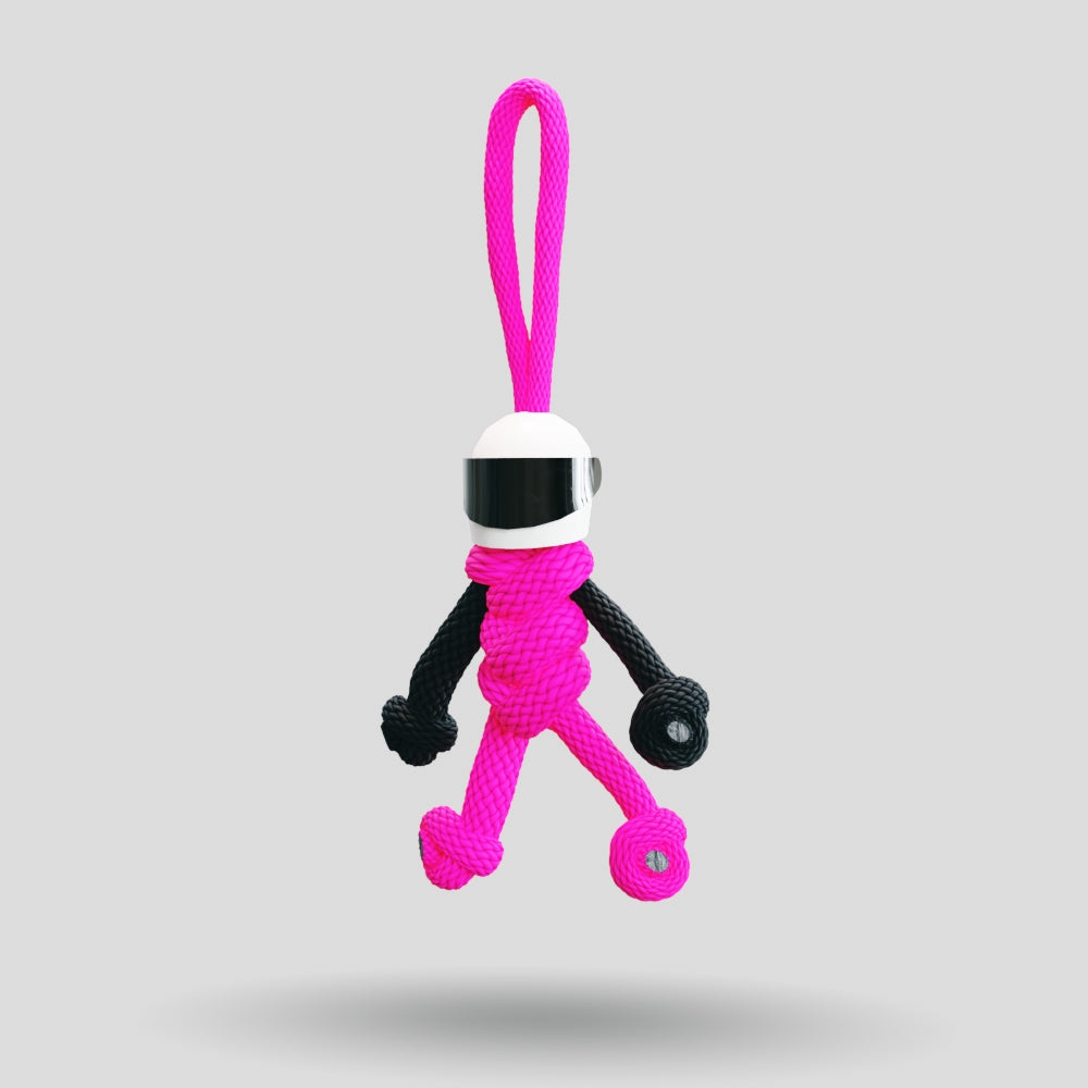 Hot Pink Biker Buddy Paracord Keychain