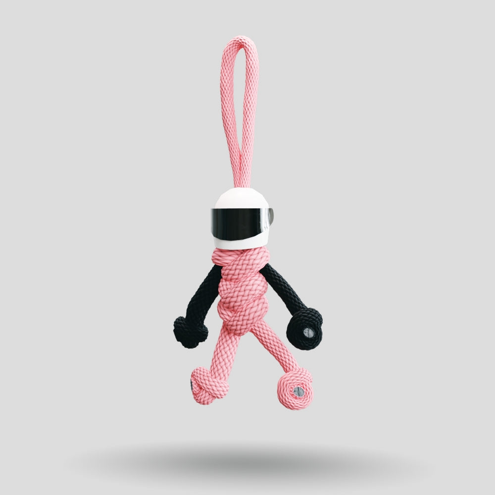 Pink Biker Buddy Paracord Keychain