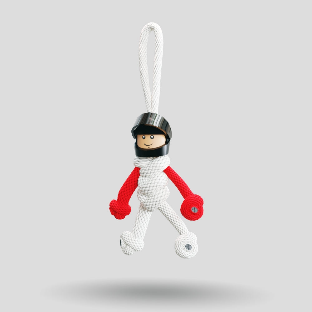 HAS White & Red Motorsport Paracord Buddy Keychain