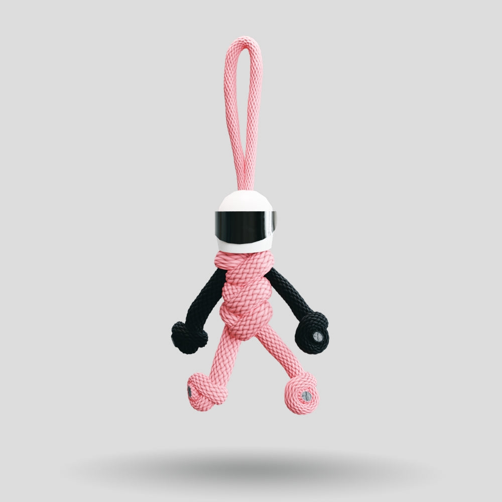 Pink Biker Buddy Paracord Keychain