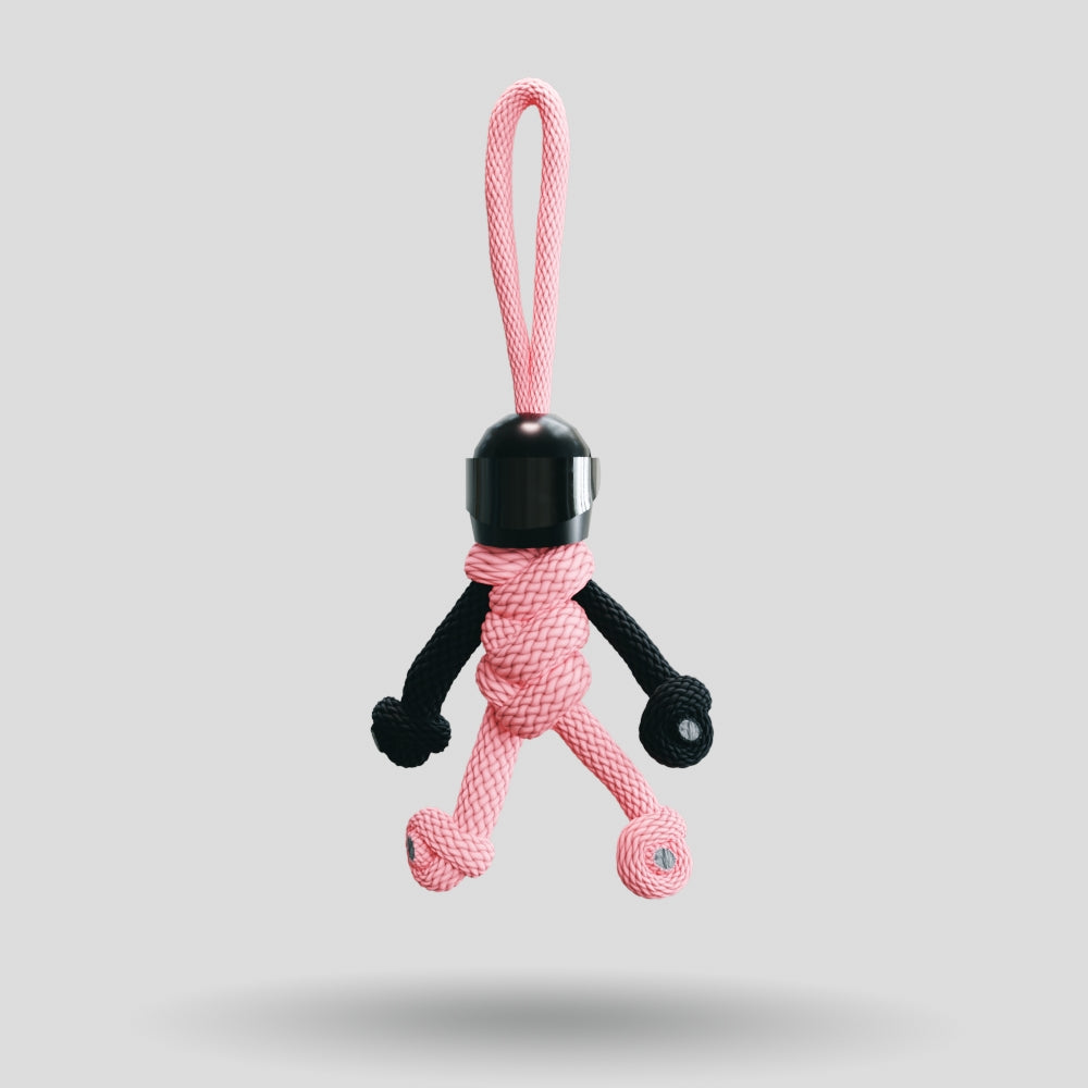 Black Pink Biker Buddy Paracord Keychain