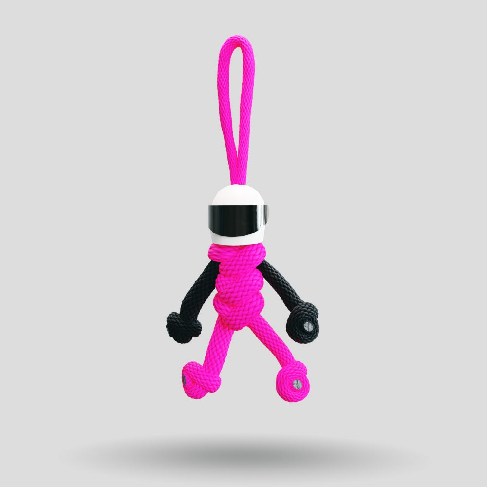 Hot Pink Biker Buddy Paracord Keychain