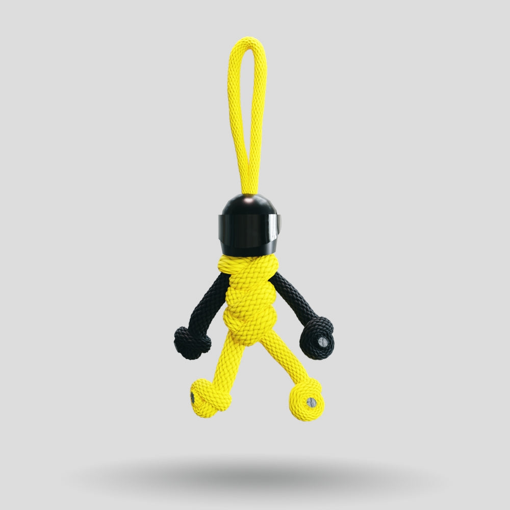 Black Yellow Biker Buddy Paracord Keychain