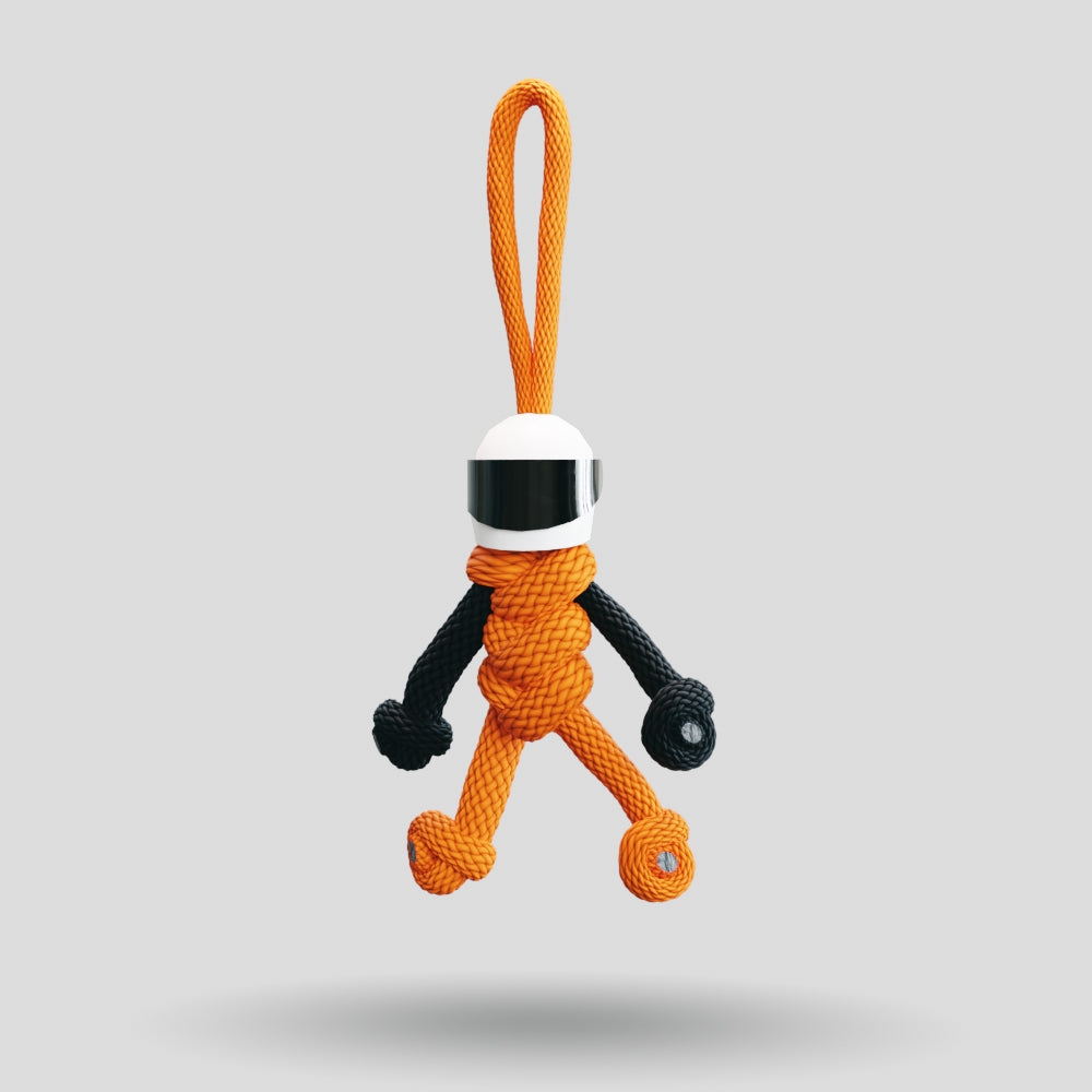 Orange Biker Buddy Paracord Keychain