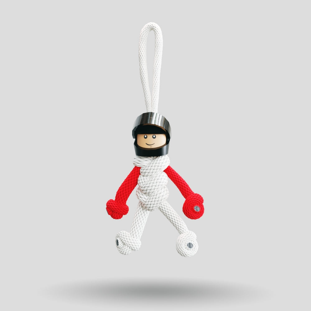 HAS White & Red Motorsport Paracord Buddy Keychain