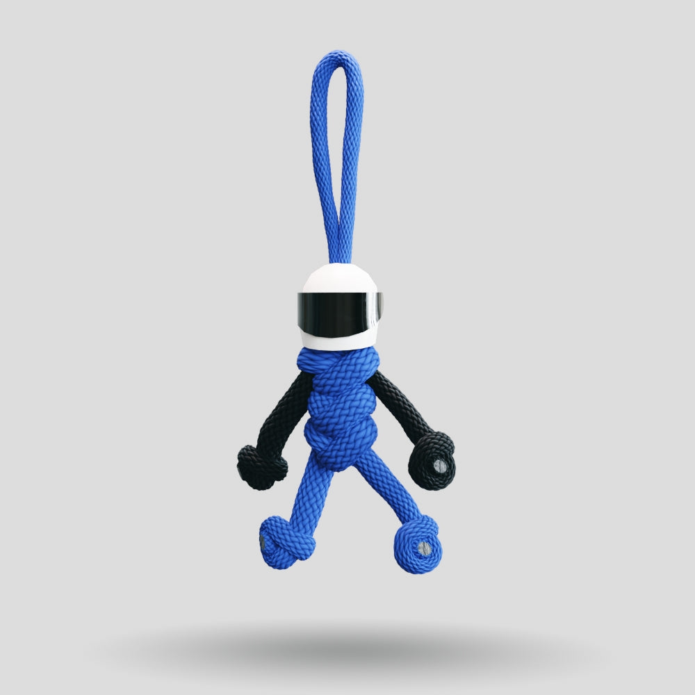 Blue Biker Buddy Paracord Keychain