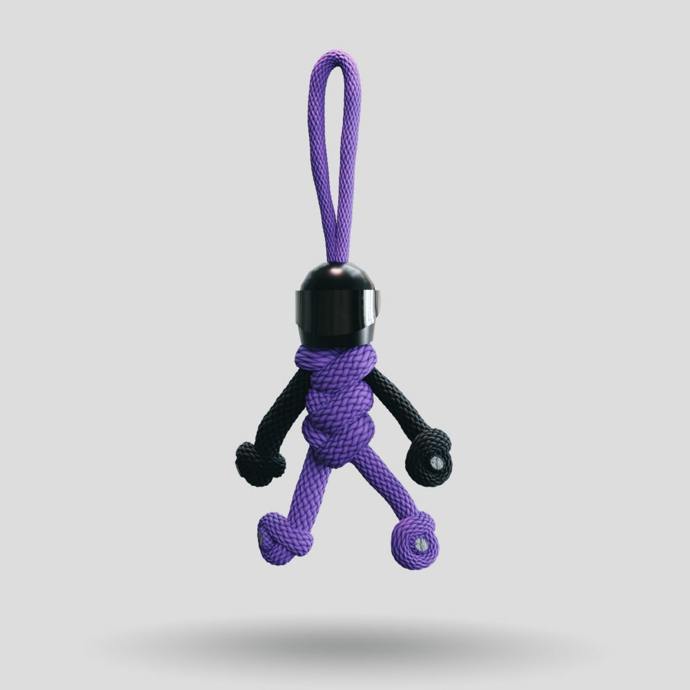 Black Purple Biker Buddy Paracord Keychain no