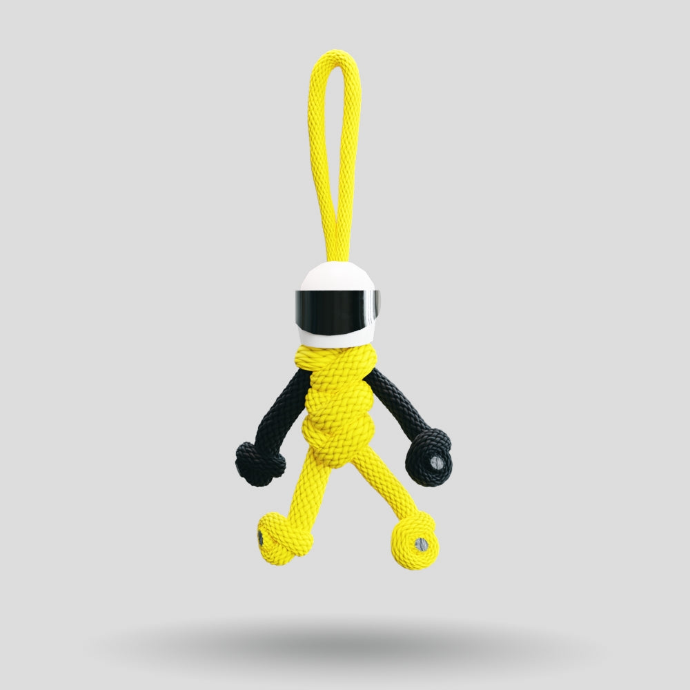 Yellow Biker Buddy Paracord Keychain