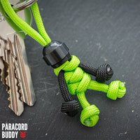 Thumbnail for Black Green Biker Buddy Paracord Keychain