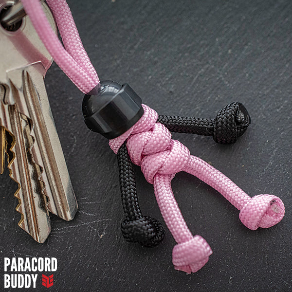 Black Pink Biker Buddy Paracord Keychain