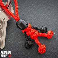 Thumbnail for Black Red Biker Buddy Paracord Keychain