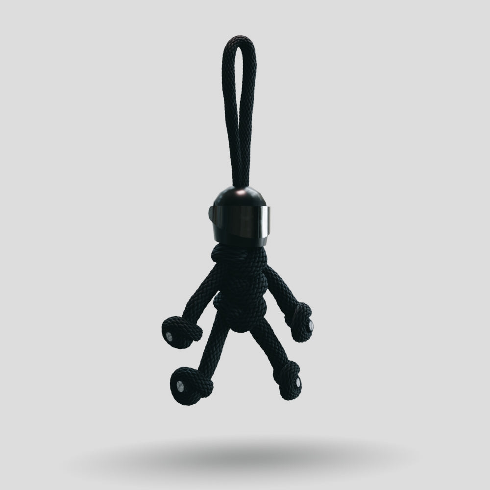 Black Biker Buddy Paracord Keychain