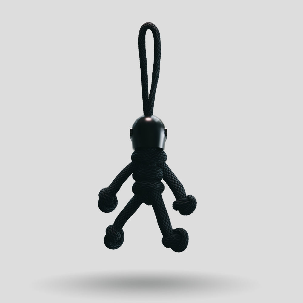 Black Biker Buddy Paracord Keychain