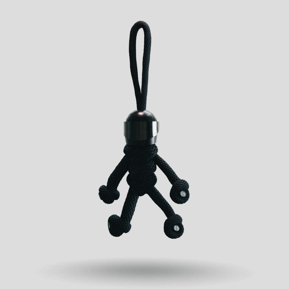 Black Biker Buddy Paracord Keychain