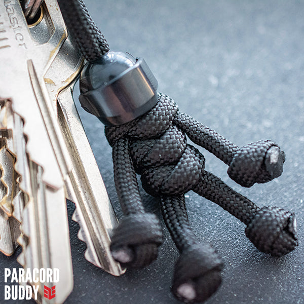 Black Biker Buddy Paracord Keychain