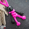 Black Hot Pink Biker Buddy Paracord Keychain