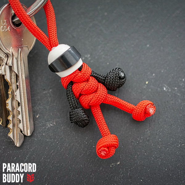 Red Biker Buddy Paracord Keychain
